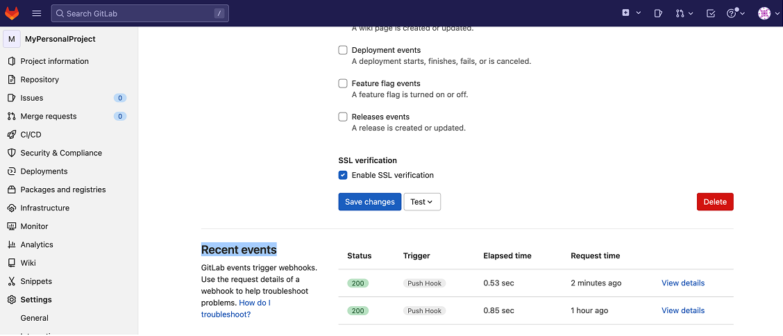 GitLab Recent events